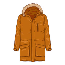 Cartoon light brown parka jacket vector