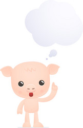 Funny cartoon pig vector