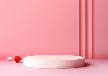 valentines day podium mockup showcase product vector image