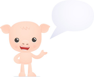 funny cartoon pig vector image