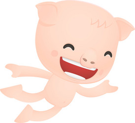 funny cartoon pig vector image