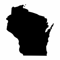 wisconsin silhouette map vector image