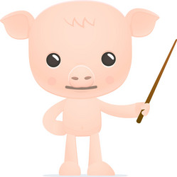 funny cartoon pig vector image