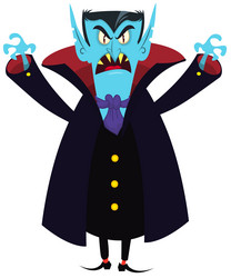 cute cartoon vampire smiling isolated halloween vector image