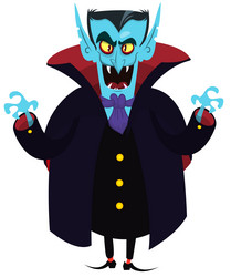 cute cartoon vampire smiling isolated halloween vector image