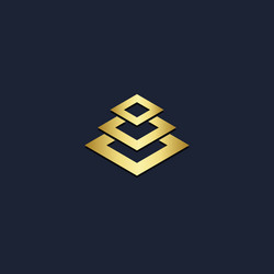 square shape pyramid gold logo vector image