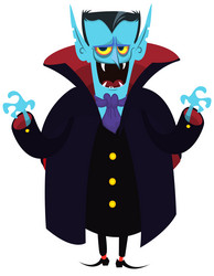 cute cartoon vampire smiling isolated halloween vector image