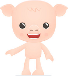 funny cartoon pig vector image