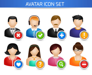 social avatar icons set vector image