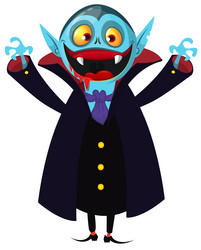 cute cartoon vampire smiling isolated halloween vector image