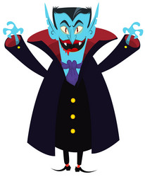 cute cartoon vampire smiling isolated halloween vector image