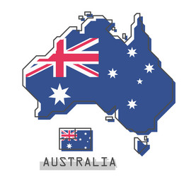 australia map and flag modern simple line vector image