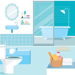 bathroom interior and furniture inside vector image