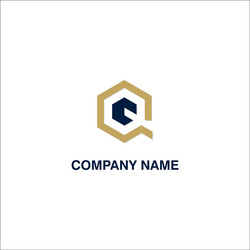 q initial polygon business logo vector image