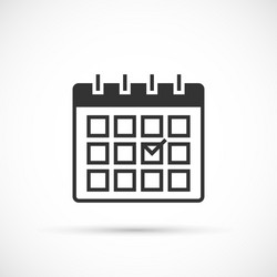 calendar icon on white background vector image