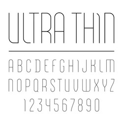 font from ultra thin line trendy alphabet sans vector image