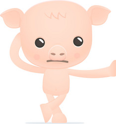 funny cartoon pig vector image