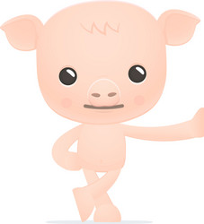 funny cartoon pig vector image