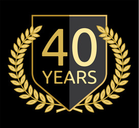 laurel wreath 40 years vector image