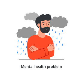 sad male character is having a mental health vector image