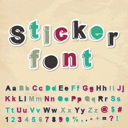 sticker font vector image