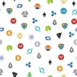 cryptocurrency seamless pattern crypto currency vector image