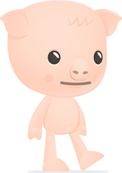 funny cartoon pig vector image