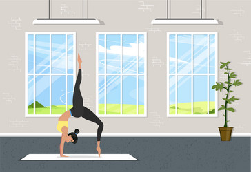 yoga training banner in flat style vector image