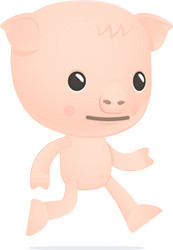 Funny cartoon pig vector