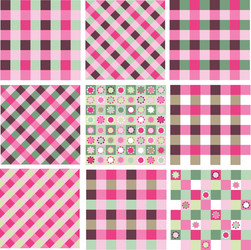 pink green patterns vector image