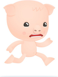 Funny cartoon pig vector