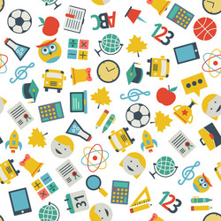 School and education flat design icons seamless vector