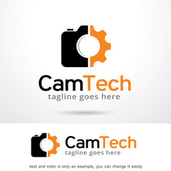 camera technology logo template vector image