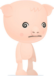 Funny cartoon pig vector