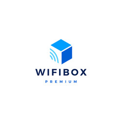 wifi box signal logo icon vector image