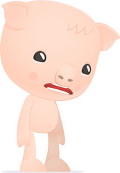 Funny cartoon pig vector