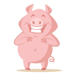 Cute pig isolated on white vector