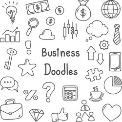 business doodles vector image