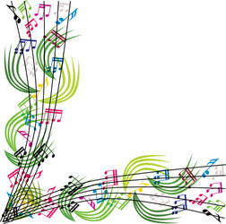 music notes composition stylish musical theme vector image