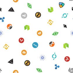 Cryptocurrency seamless pattern crypto currency vector