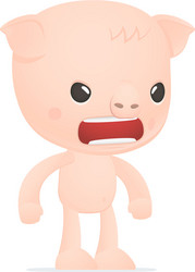 funny cartoon pig vector image