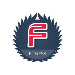 fitness - sports and recreation label or heraldic vector image