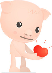 funny cartoon pig vector image