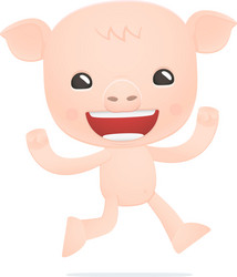 funny cartoon pig vector image