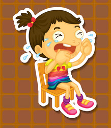 girl crying vector image