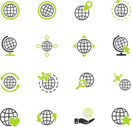 Globes icon set vector