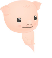 Funny cartoon pig vector