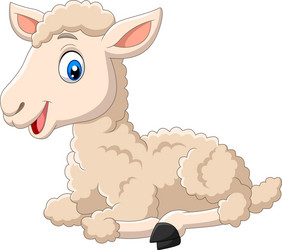 cute lamb cartoon sitting isolated vector image