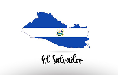 El salvador country flag inside map contour vector