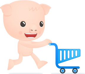 funny cartoon pig vector image